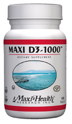 Maxi Health Kosher Maxi Vitamin D3-1000 I.U.  180 Tablets